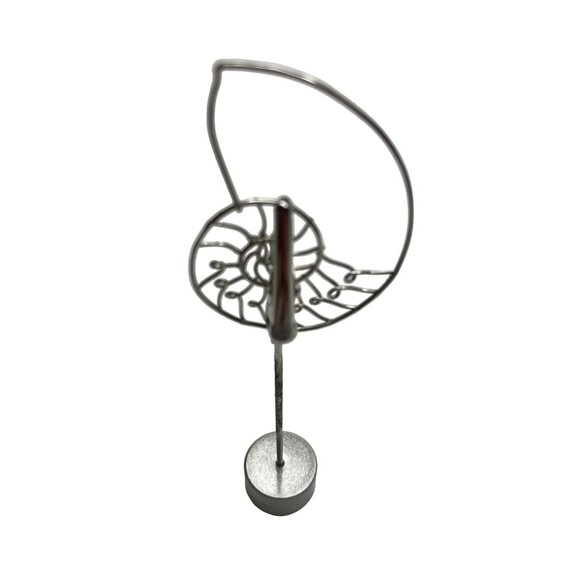 Handcrafted Nautilus Shell Wire Sculpture With Stand A426 - Picture 5 of 6